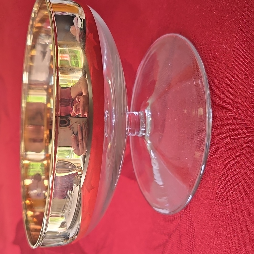 Set of 6 Gold Rimmed Glass Dessert / Appetizer Bowls